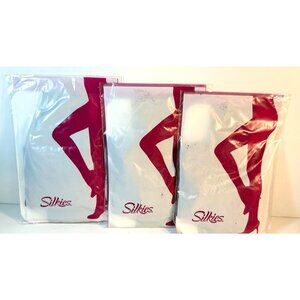 Vintage Silkies Ultra Control Top Pantyhose Medium Beige Honey Lot of 3 NEW NOS